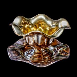 Hõbetatud serveerimisnõu kullatud sisepinnaga