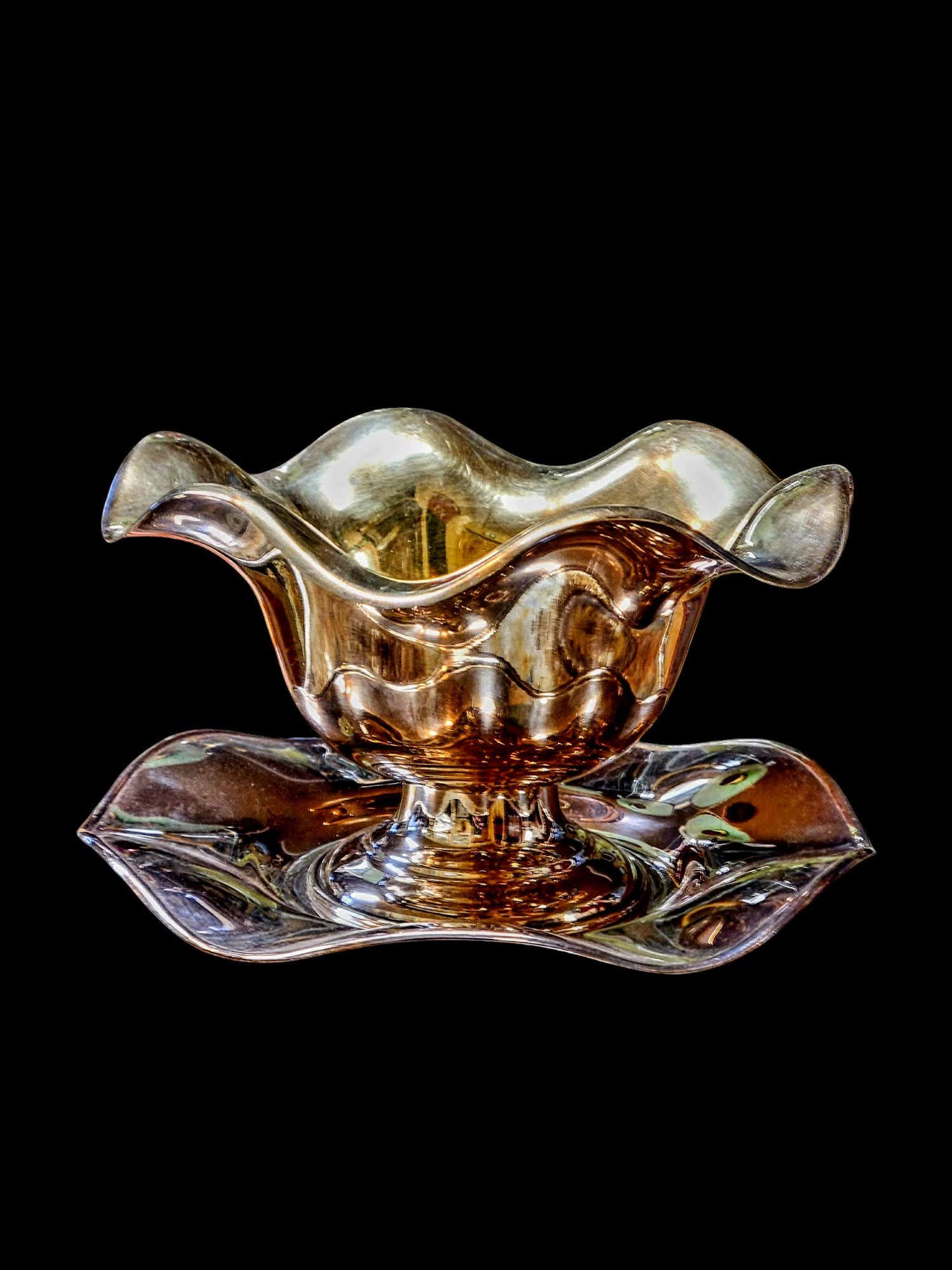 Hõbetatud serveerimisnõu kullatud sisepinnaga - Image 3