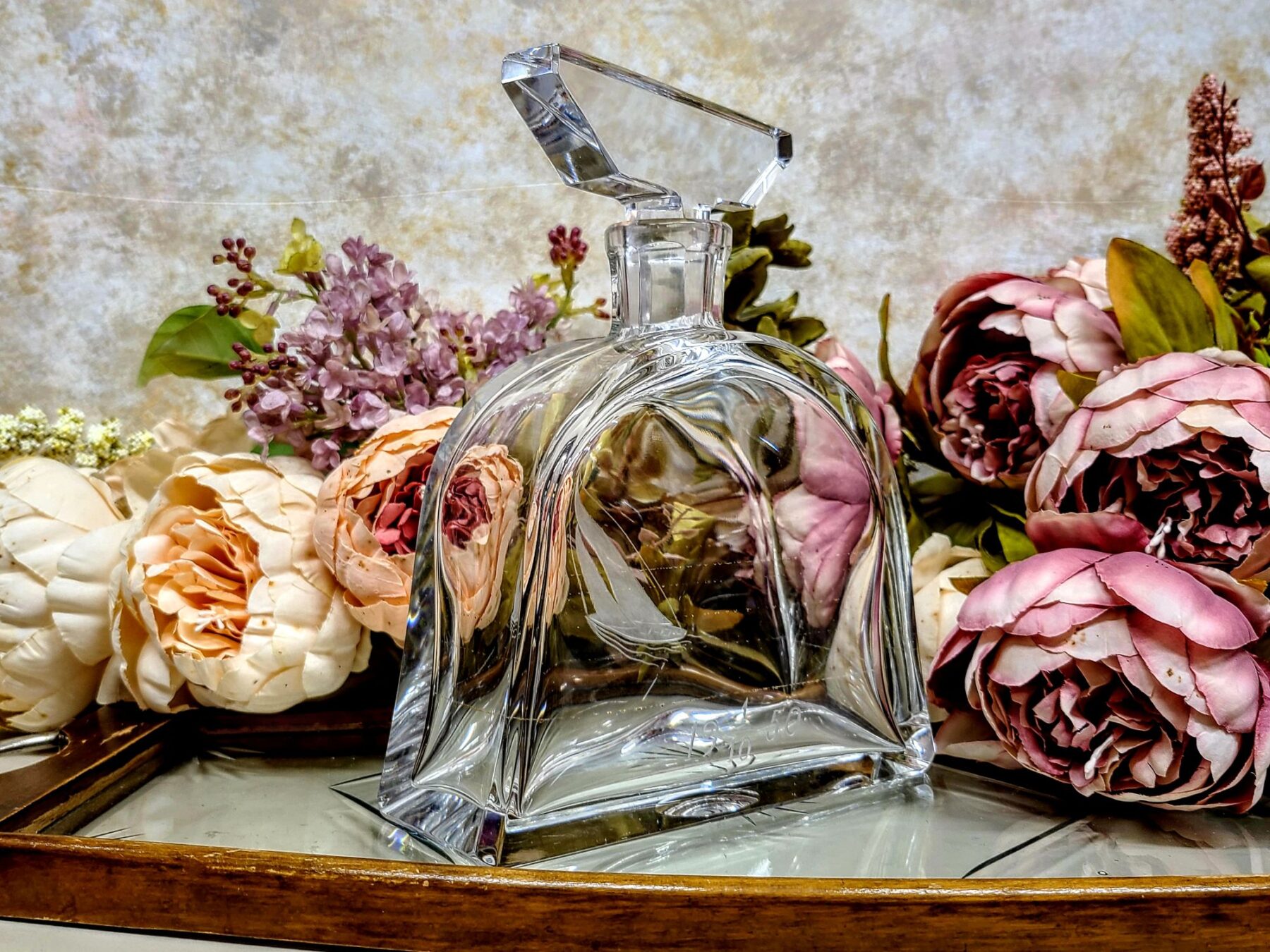 Kristallkarahvin purjeka graveeringuga - Kosta (1950) - Image 2