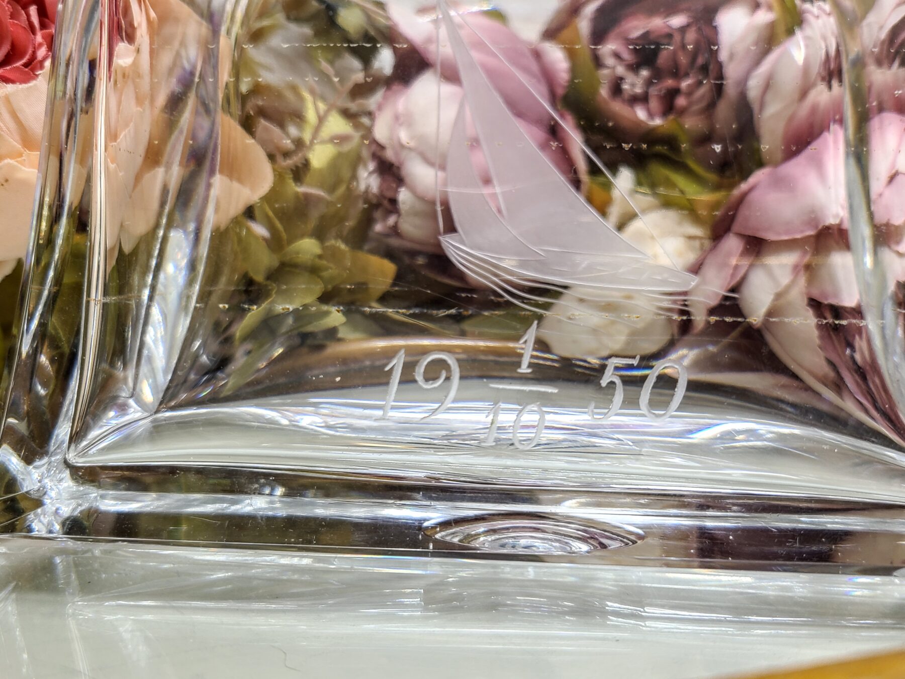 Kristallkarahvin purjeka graveeringuga - Kosta (1950) - Image 6