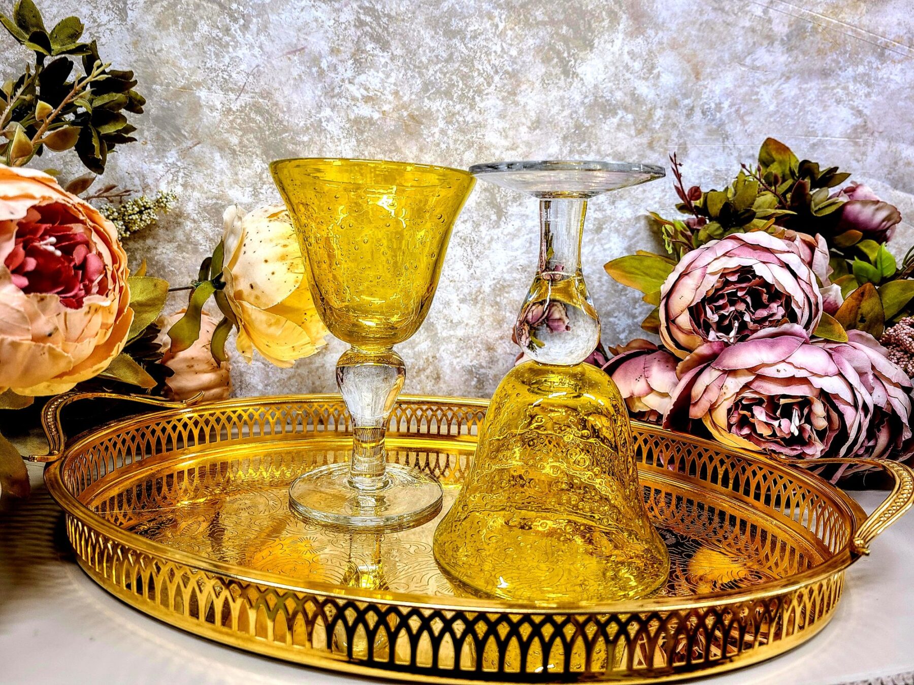 Artland Iris Amber pokaalid - soe merevaigukollane klaas - Image 3