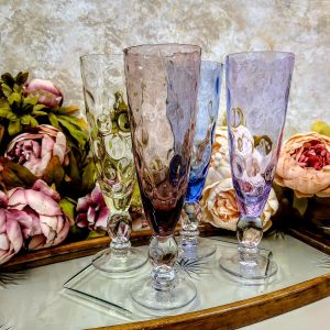 Romantilised toonitud šampanjapokaalid (4 tk)