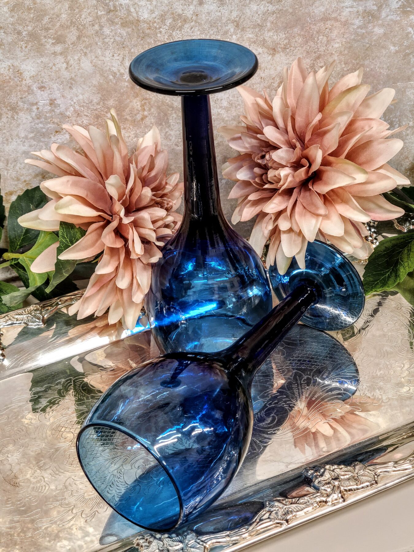 Kuninglikud koobaltsinised veiniklaasid (6 tk) - Image 5