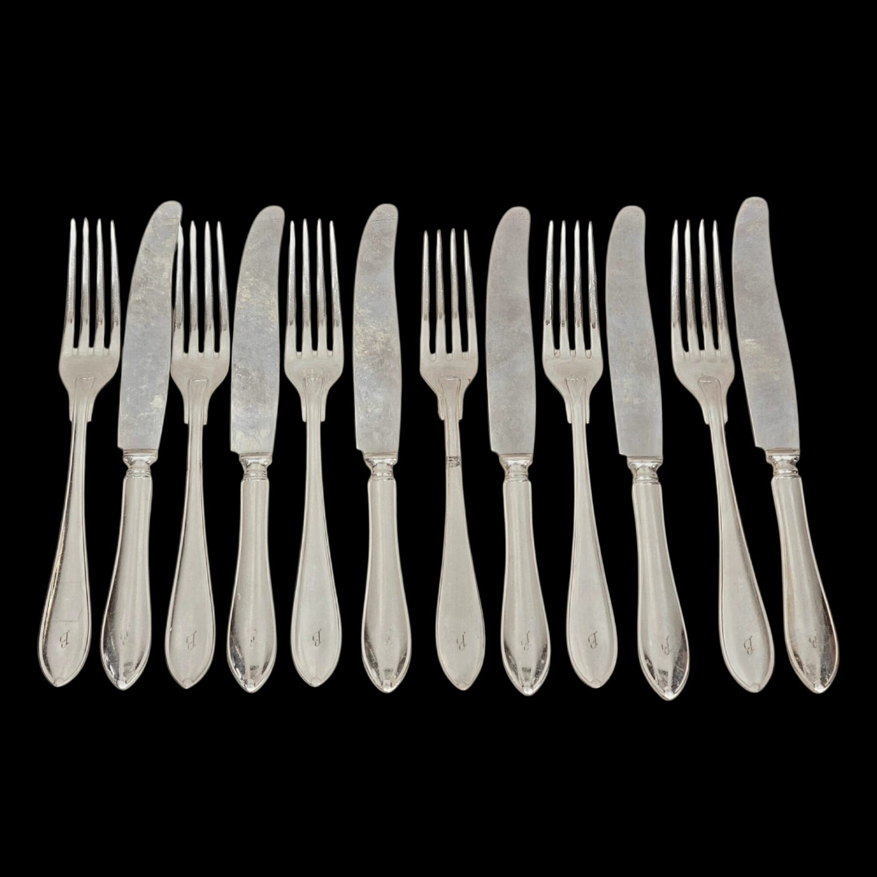 Hõbetatud vintage noad ja kahvlid - Image 2