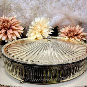 Inglismaa vintage hõbetatud serveerimisnõu kaanega